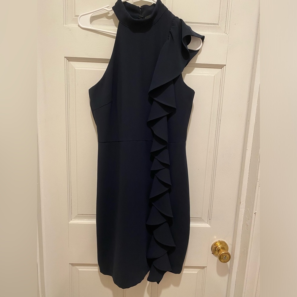 🙋‍♀️💁‍♀️Adelyn Rae black One Shoulder Ruffled Cocktail Dress - Picture 2 of 6
